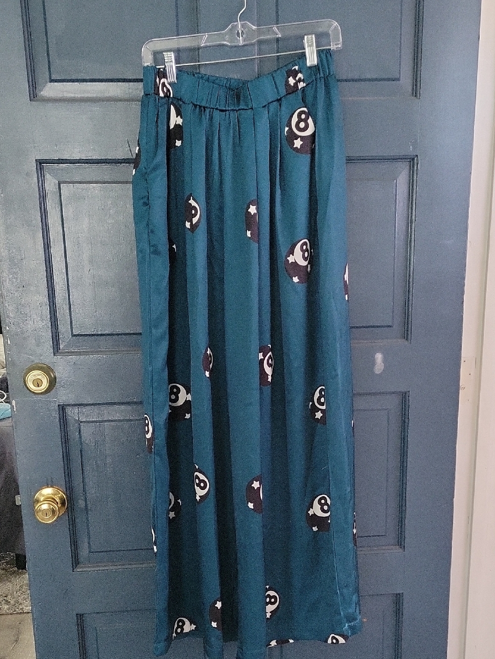 WKNDCHASERS Teal Satin Elastic Waist Skirt